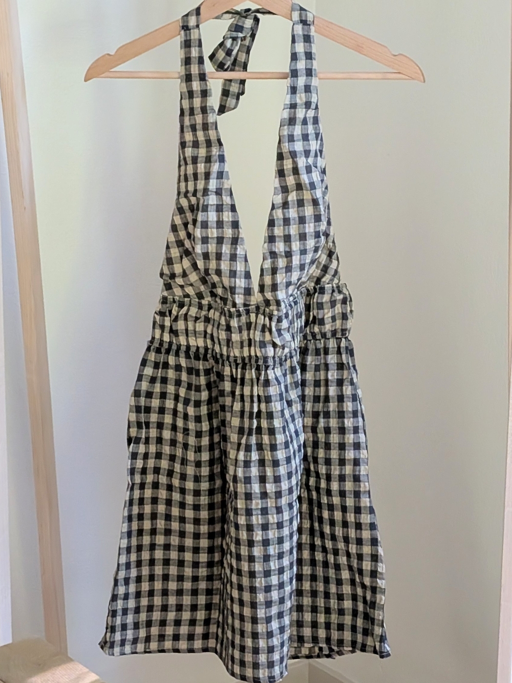 NWT Princess Polly Naomy Halter Flare Mini Dress In Black Check - 8 - Picture 5 of 10